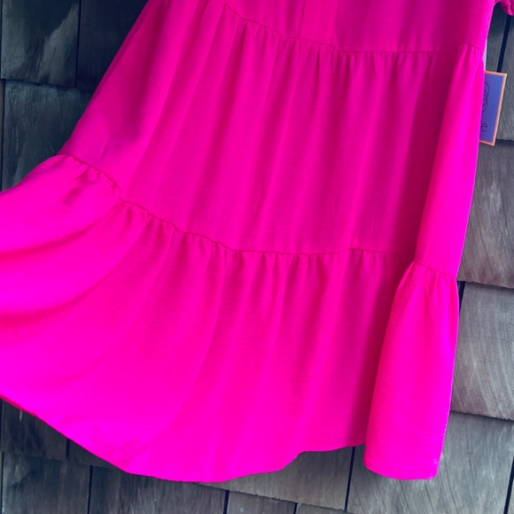 CeCe Ruffle Mock V-Neck Tiered Mini Youth Dress Women's Size М - Picture 11 of 15